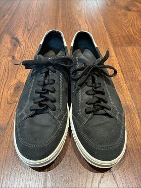 Hogan Men's Black Suede Sneakers with White Sole